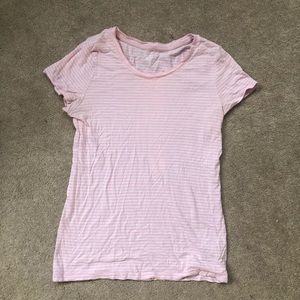 Pink white striped t shirt
